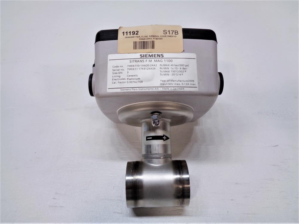 Siemens Sitrans F M MAG 1100 Electromagnetic Flow Sensor 7ME6110-1HA20-2AA2